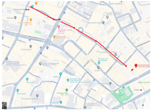 Nicola Simpson Executive Coaching: Liverpool Street Old Broad Street exit route to Beaufort House, 15 Botolph Street, EC3A 7BB